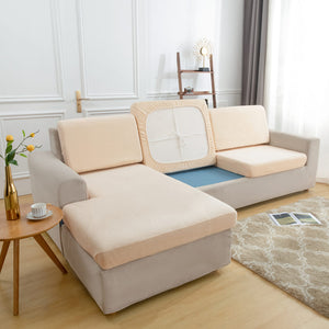 miniature textile housse pour coussin assise canape peluche beige