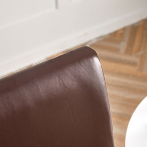 miniature détail matière housse de chaise en simili cuir marron