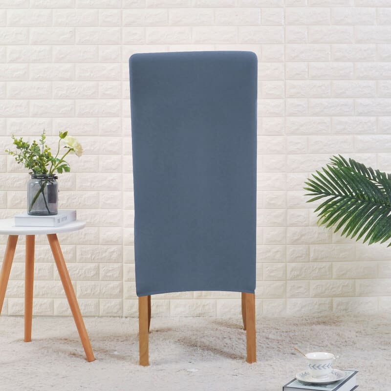dos housse de chaise large bleu gris