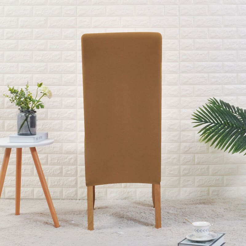 dos housse de chaise large camel