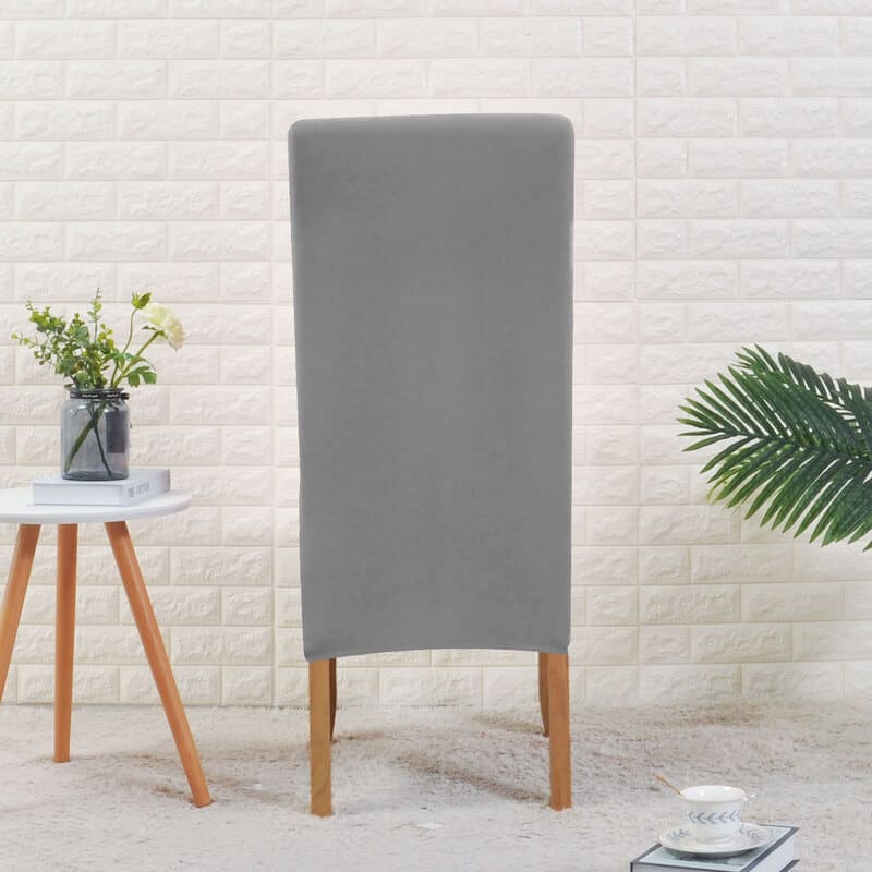 dos housse de chaise large gris clair