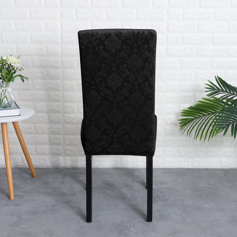 dos housse de chaise velours lys noir