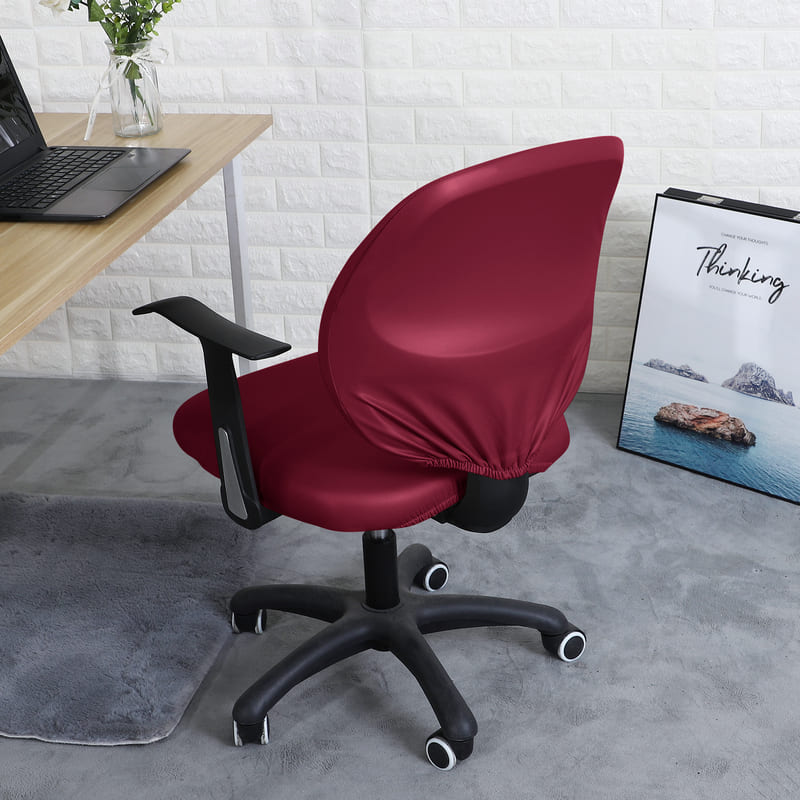 dossier housse de chaise bureau cuir bordeaux