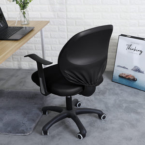 miniature tissu extensible housse de chaise bureau cuir noir