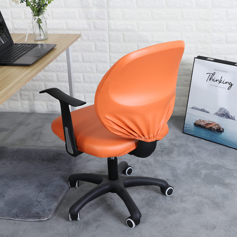 dossier housse de chaise bureau cuir orange