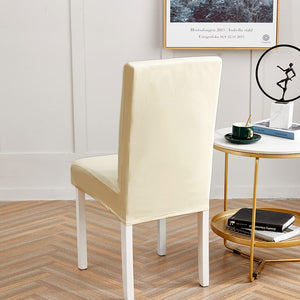 miniature détail matière Housse de chaise en simili cuir crème