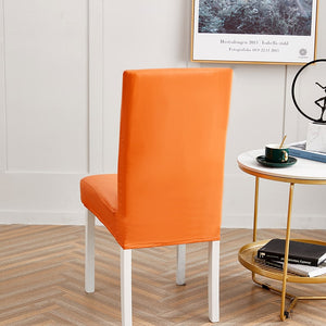 miniature détail matière housse de chaise en simili cuir orange