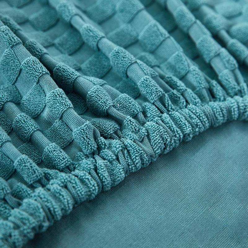 élastique Housse de Canapé d&#39;Angle Microfibre Bleu canard