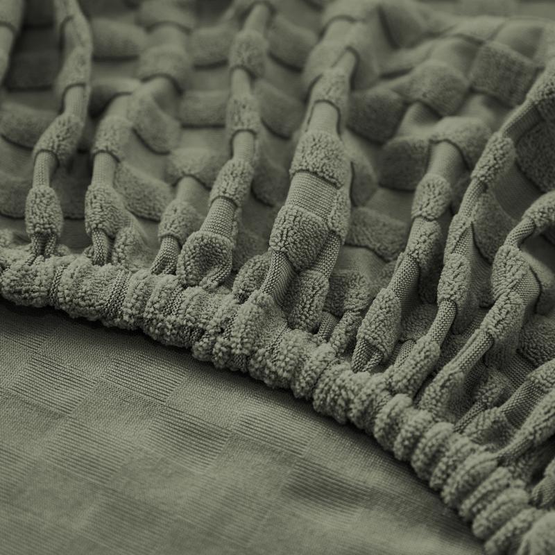 élastique Housse de Canapé d&#39;Angle Microfibre Kaki