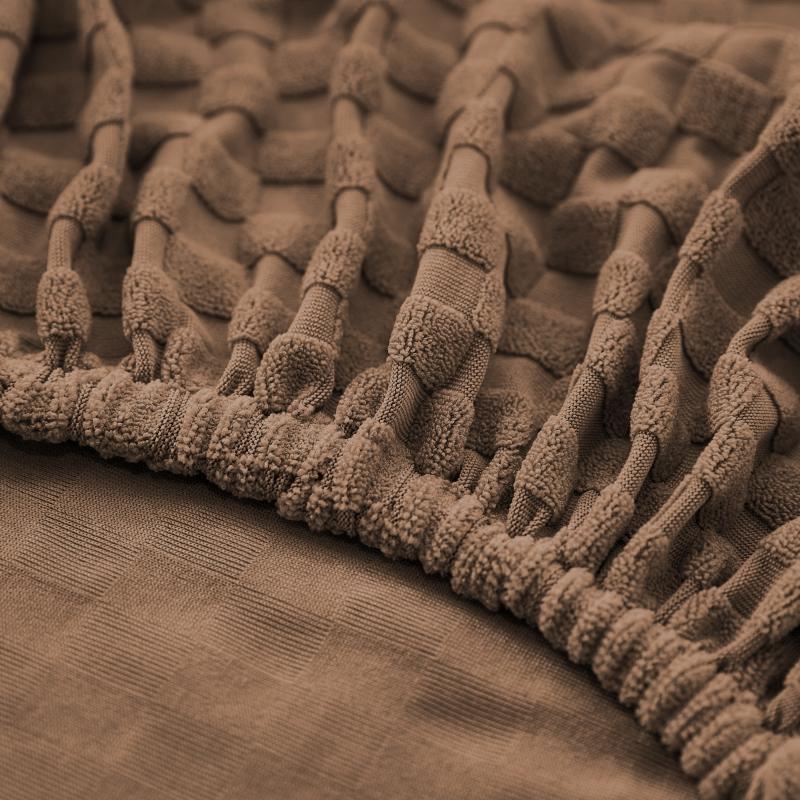 élastique Housse de Canapé d&#39;Angle Microfibre Marron