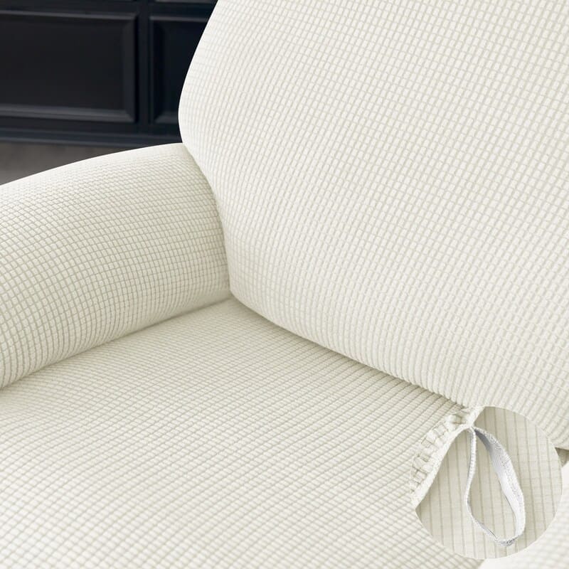 élastique housse de fauteuil relax jacquard blanc