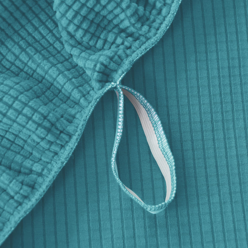 élastique housse de fauteuil relax jacquard Bleu canard