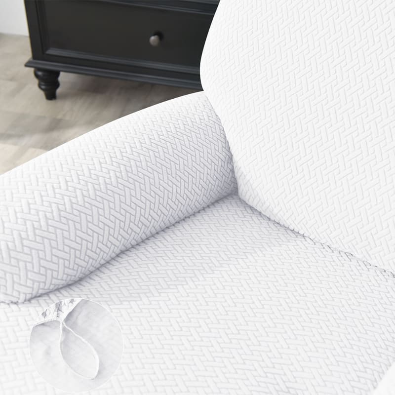 élastique housse de fauteuil relax microfibre blanche
