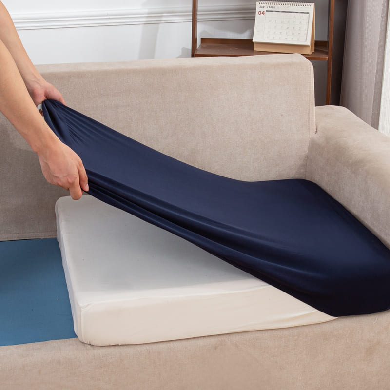 élastique housse extensible bleu marine pour coussin assise canapé