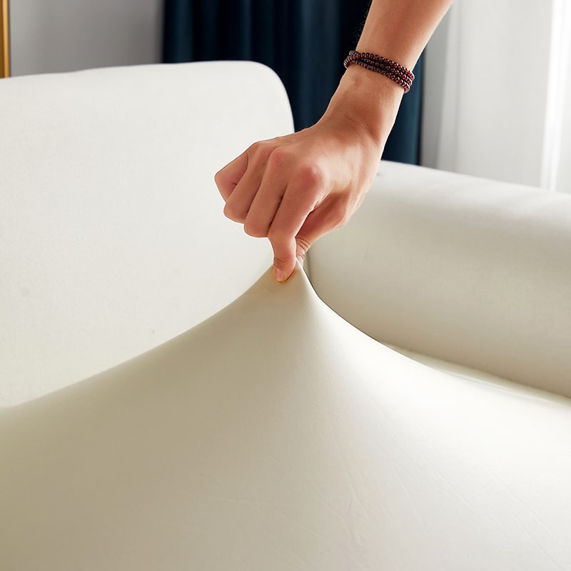 extensibilité housse pour coussin de canapé cuir pu crème