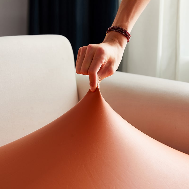 extensibilité housse pour coussin d&#39;assise de canapé cuir pu orange