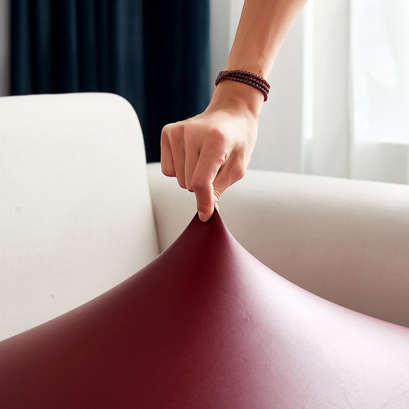 extensibilité Housse pour coussin d&#39;assise de canapé cuir pu rouge