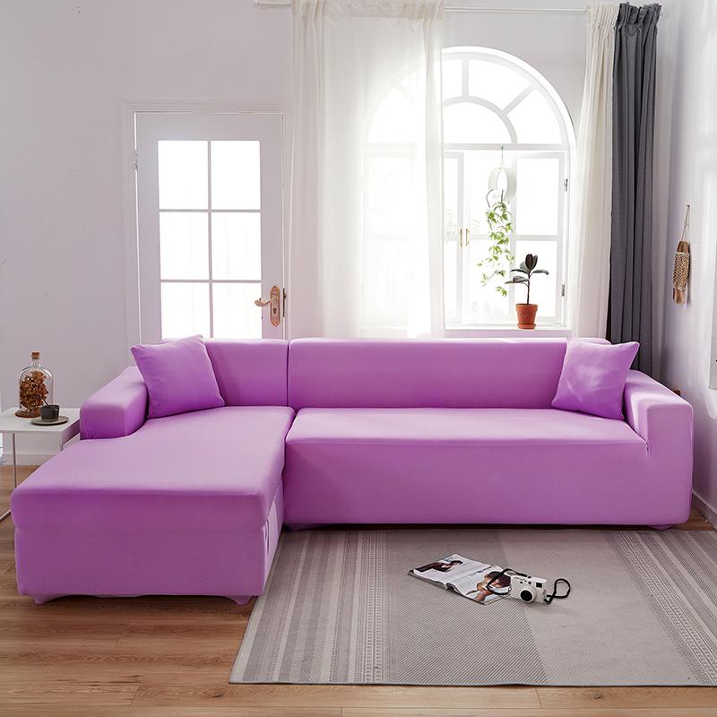 Housse de canapé d'angle extensible lavande