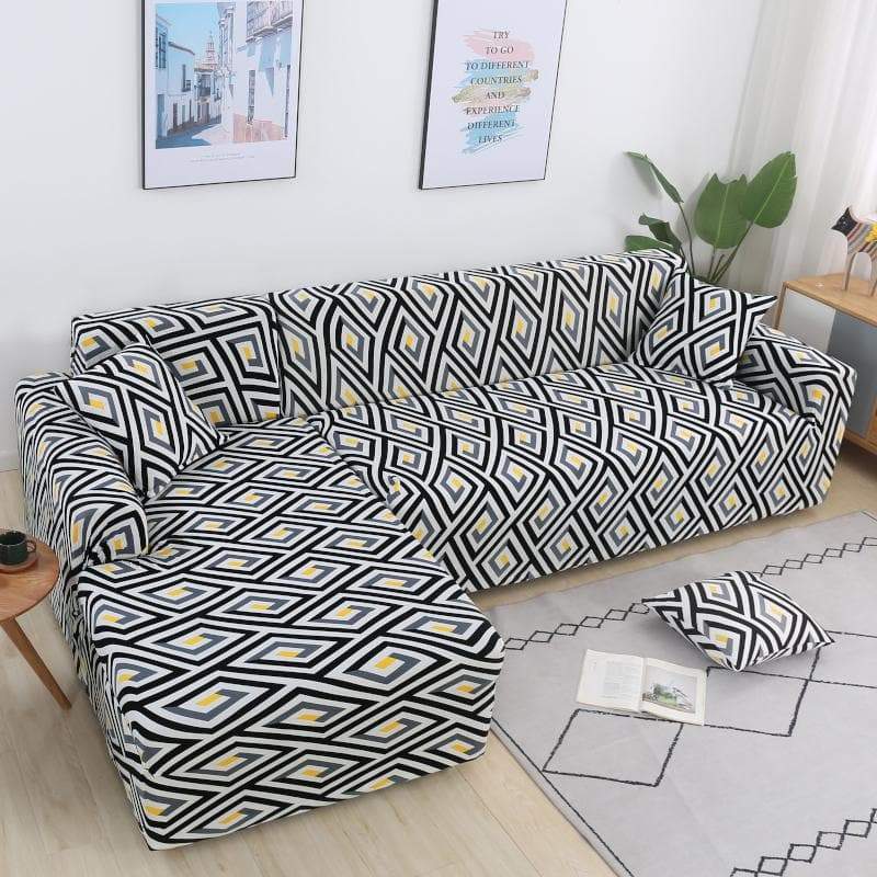 housse canapé d'angle extensible motif