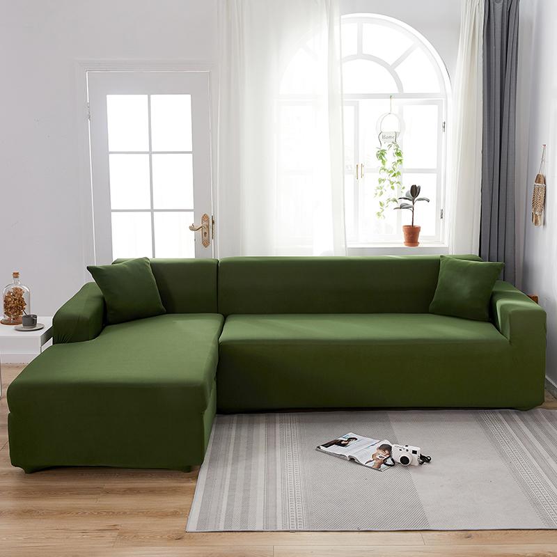 Housse de canapé d&#39;angle extensible vert