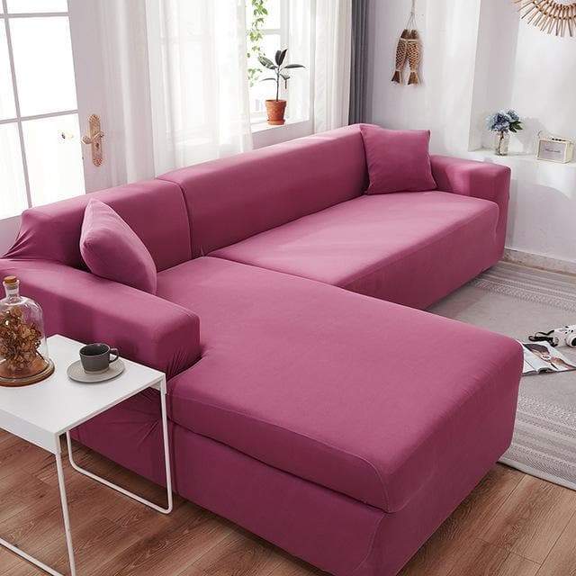 Housse de canapé d'angle magenta