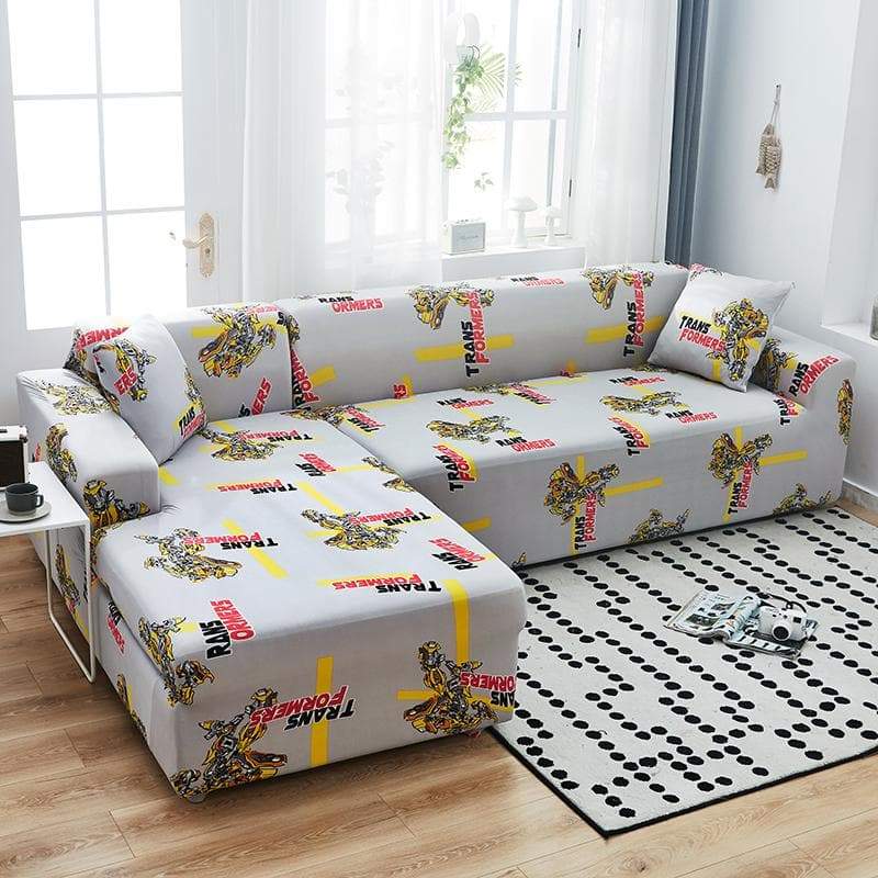 Housse de canapé d'angle méridienne Transformers
