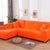 Housse de canapé d'angle orange