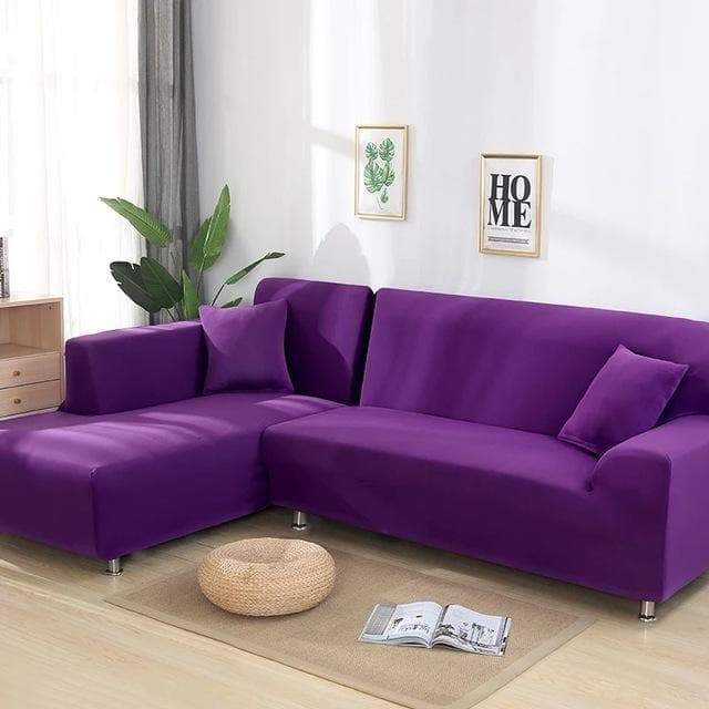 Housse de canapé d'angle violet