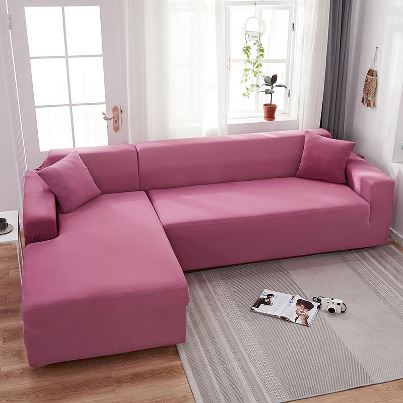 Housse de canapé en L magenta