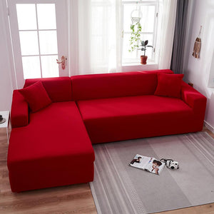 miniature Tissu housse canapé d&#39;angle rouge