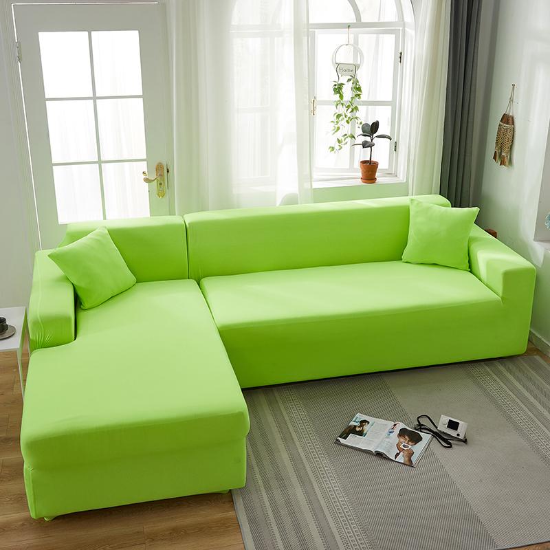 Housse de canapé en L vert pomme