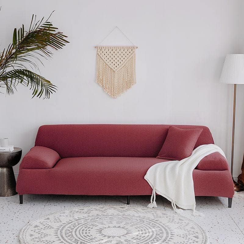 Housse canapé imperméable vue de face brique