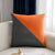 housse de coussin en simili cuir à motif de triangle orange et gris