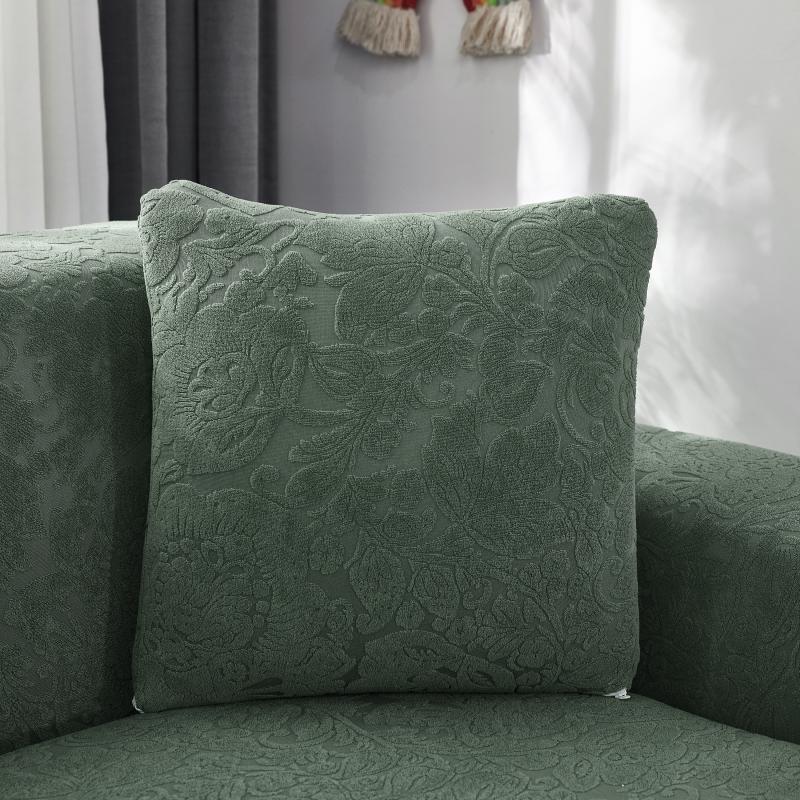 housse coussin microfibre fleur vert d&#39;eau