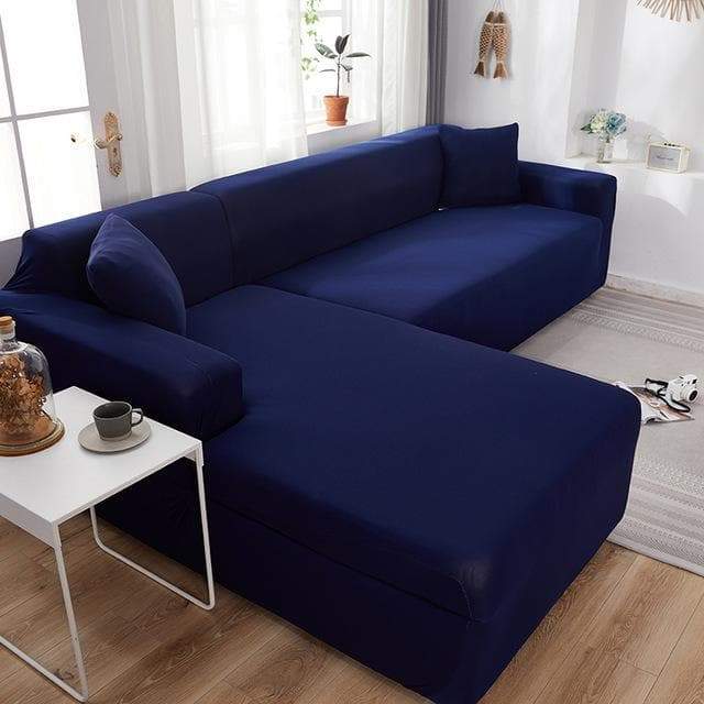 housse de canapé d'angle bleue marine