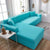 Housse canapé angle bleu ciel