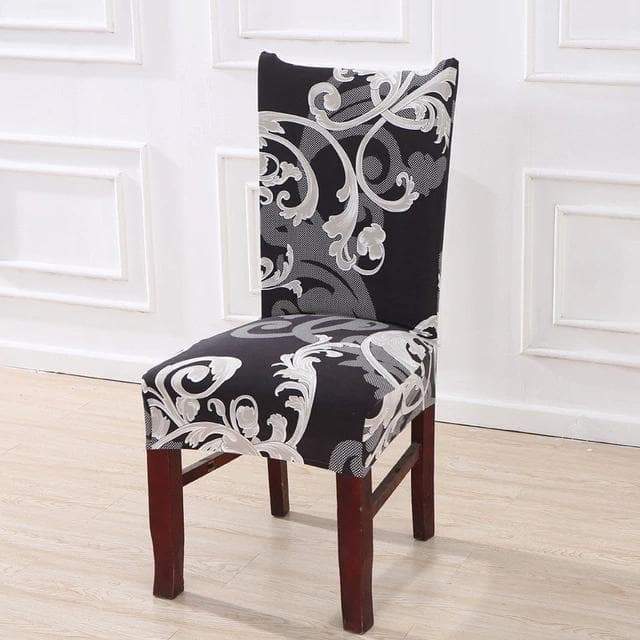 Housse de chaise – Housse de protection extensible pour chaise – Housse  chaise modèle feuilles sur gris –