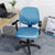 housse de chaise bureau cuir bleu ciel