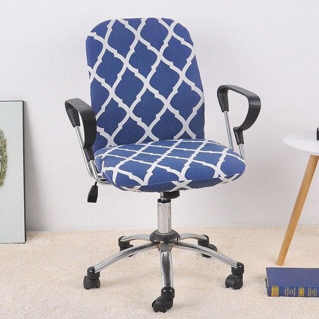 housse de chaise de bureau bleu de france