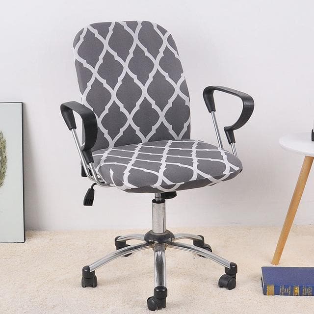 housse de chaise de bureau grise