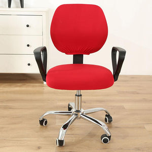 miniature housse de chaise de bureau rouge extensible