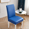 Housse de chaise en cuir pu bleu vue de profil