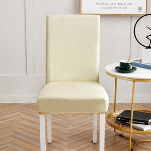 miniature détail matière Housse de chaise en simili cuir crème