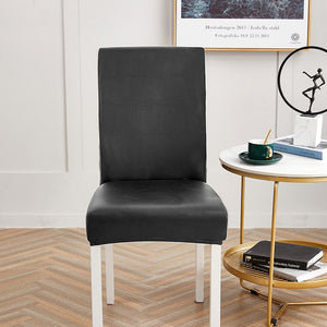 miniature détail matière housse de chaise en simili cuir noir