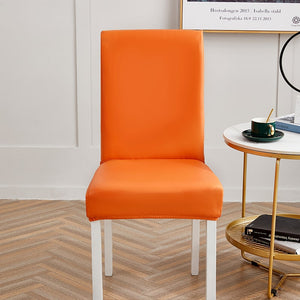 miniature détail matière housse de chaise en simili cuir orange