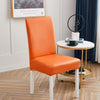 Housse de chaise en simili cuir orange