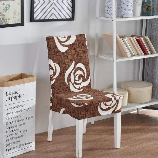 housse de chaise extensible marron