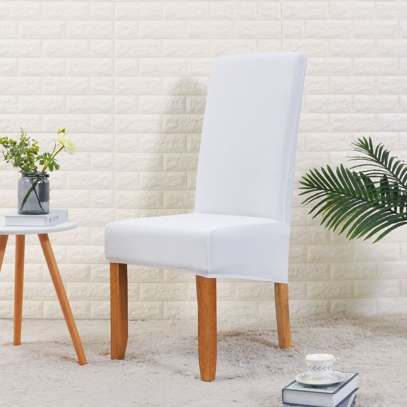 housse de chaise large blanche