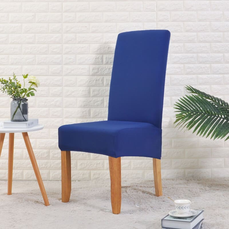 housse de chaise large bleue