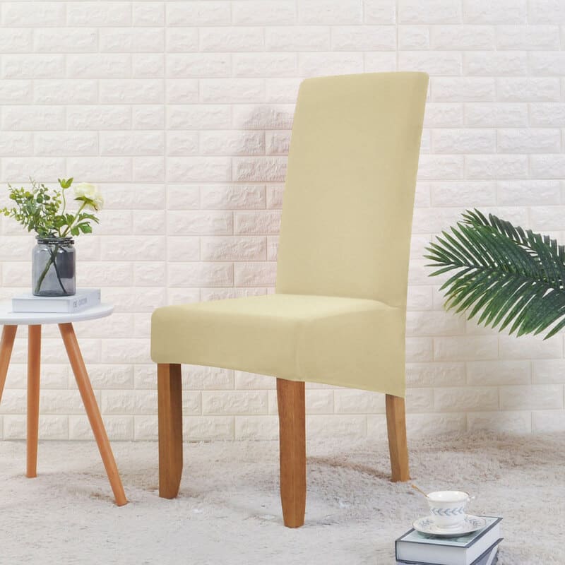 housse de chaise large crème